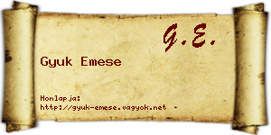 Gyuk Emese névjegykártya